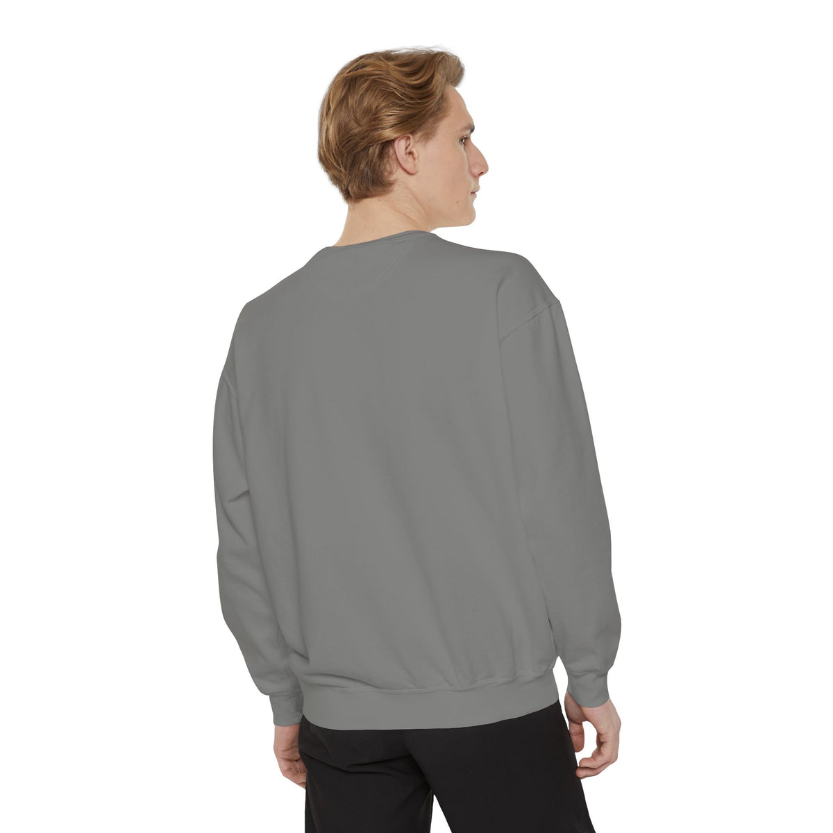 Minimalist Blue Logo Garment-Dyed Sweatshirt