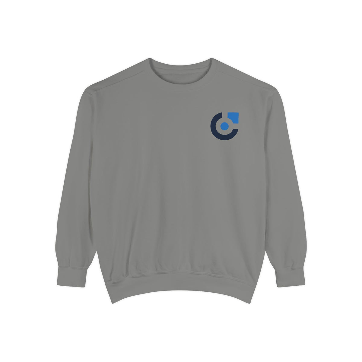 Minimalist Blue Logo Garment-Dyed Sweatshirt
