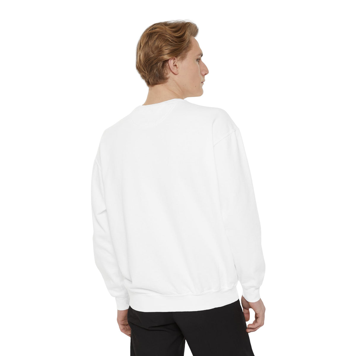 Minimalist Blue Logo Garment-Dyed Sweatshirt