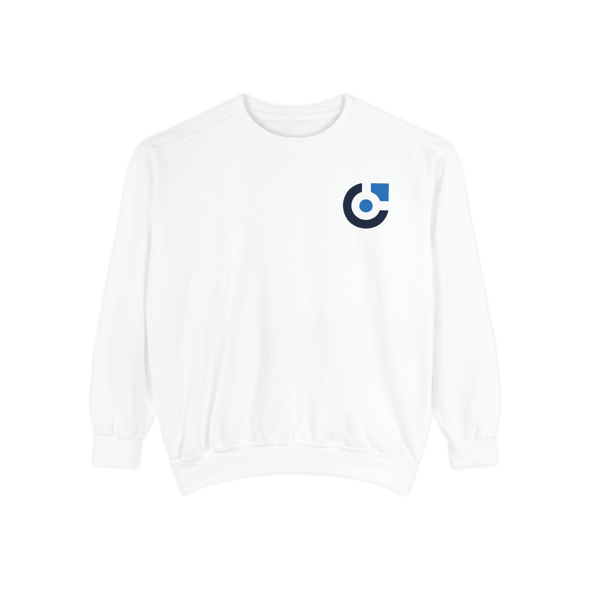 Minimalist Blue Logo Garment-Dyed Sweatshirt